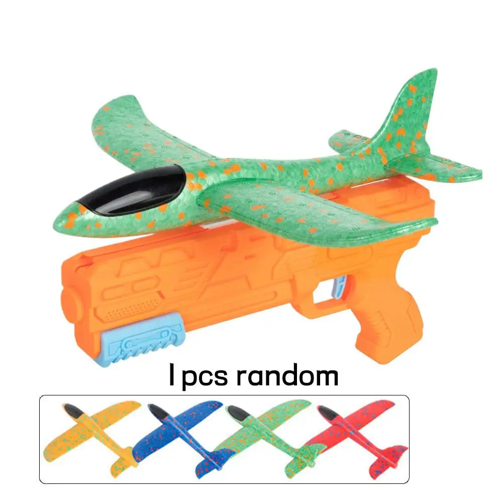 Kids' Catapult Planes Ejection Aircraft Toys Foam Aircraft Glider Parent-child Outdoor Games Toys Children's Foam Flying Toy