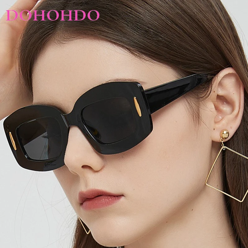 

DOHOHDO Jelly Color Punk Women Sunglasses 2025 Men Fashion Gradient Shades UV400 Vintage Trendy Rivets Sun Glasses Gafas de sol