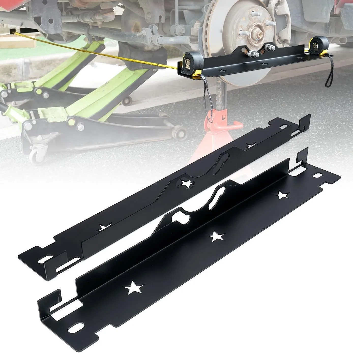 

Premium Wheel Alignment Tool with Hanging Hole, Metal Toe Alignment Tool Plate, Black Wheel Alignment Tool