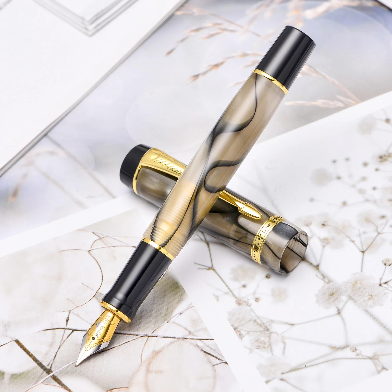 Kaigelu 316 Mini Celluloid Fountain Pen, Beautiful Patterns Iridium EF/F Nib Writing Ink Pen for Office Business School Home