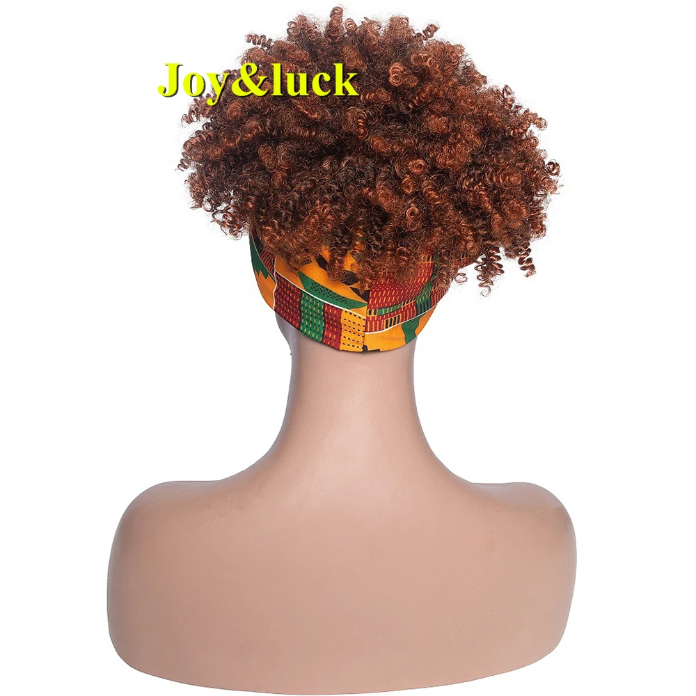 Synthetic Afro Kinky Curly Headband Wig Colored Hair Band High Quality Wigs With Bangs For Women Daily Use