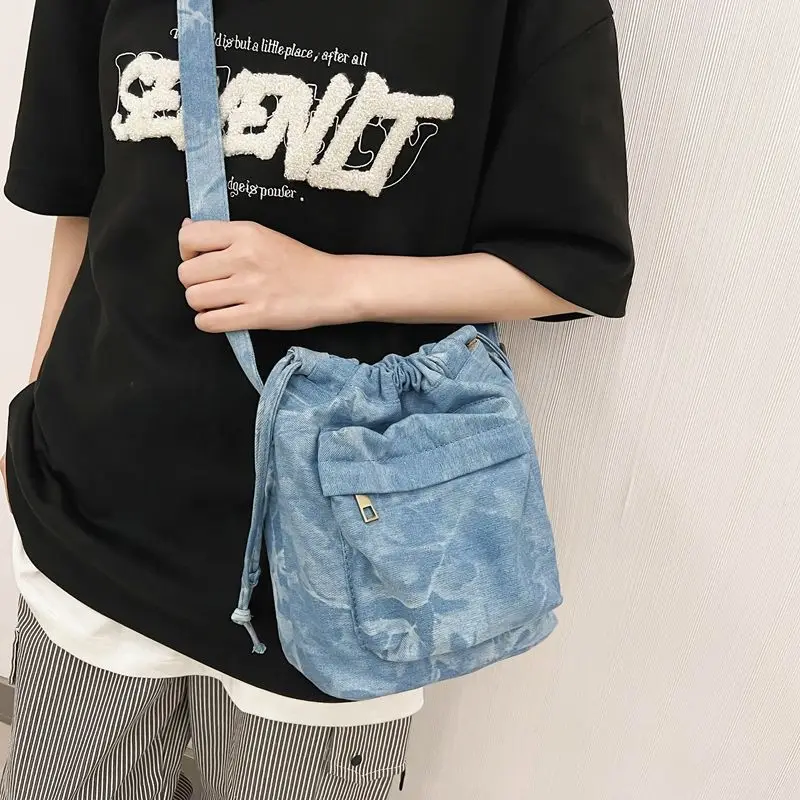 

Denim Bag Fashion Vintage Casual Unisex Zipper SOFT Shoulder Bag Pures and Bags Crossbody Girls Bag