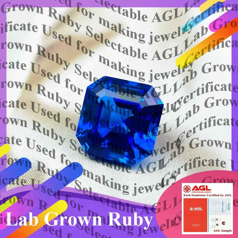 

A- Hot Sales Lab Grown Cobalt Spinel Asscher Cut Gemstone for DIY Ring Necklace Earrings Main Materials Selectable AGL Certifica