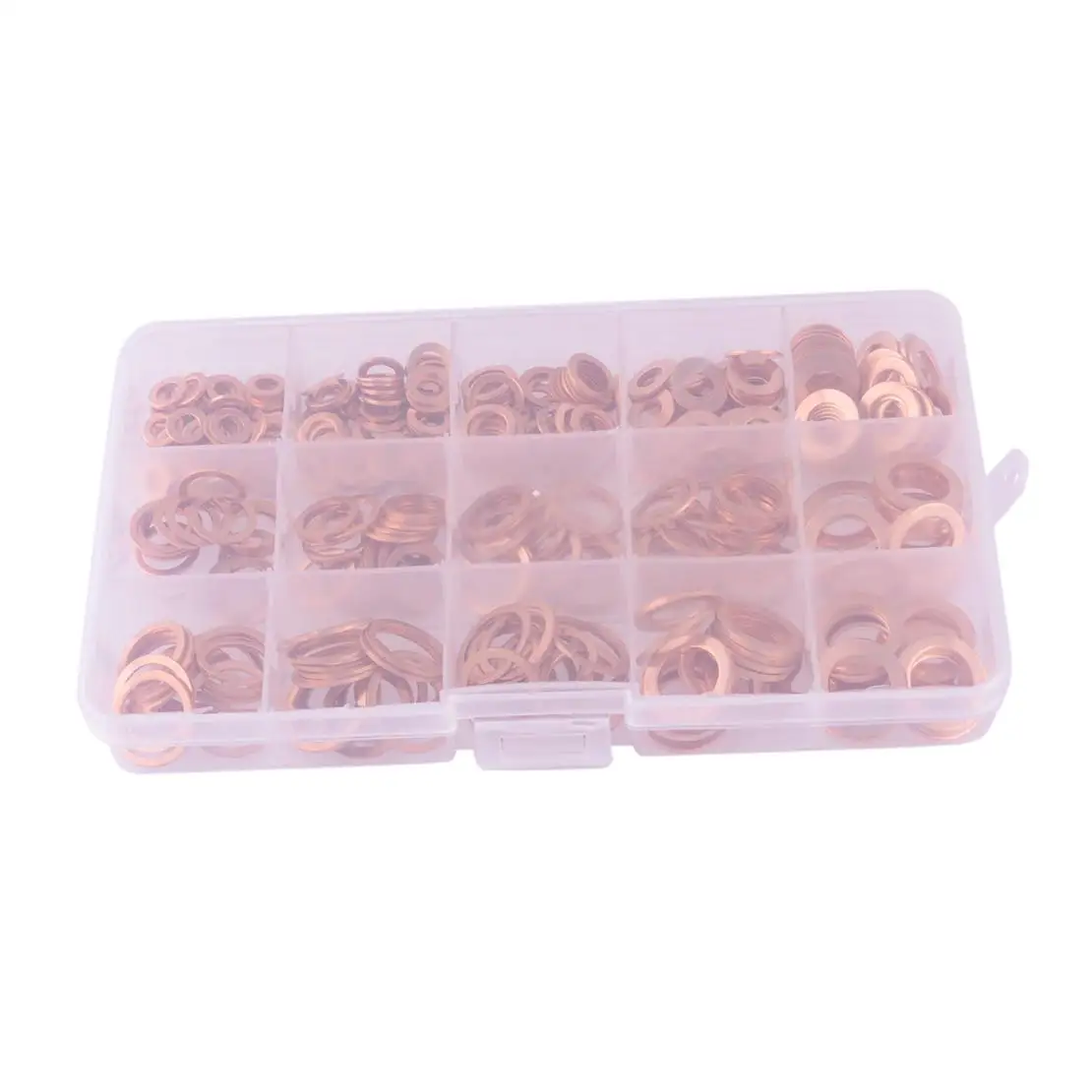 Car Solid Copper Crush Washer Gasket Flat O-Ring Seal Assortment Set