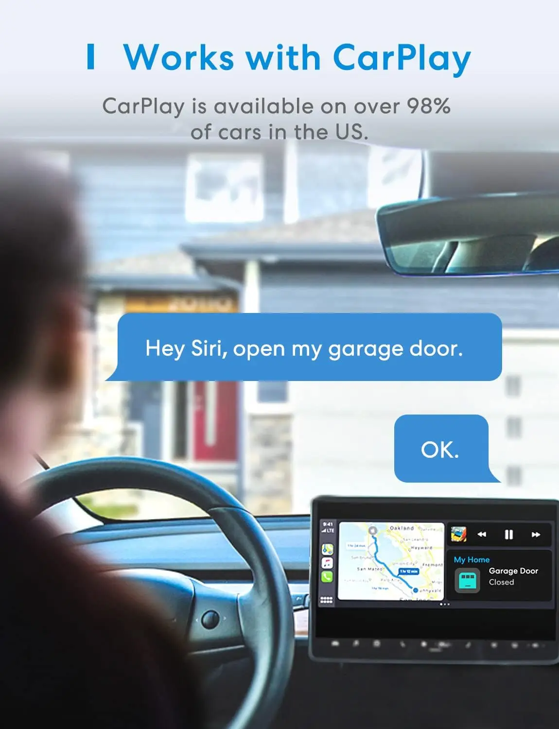 Slimme Garagedeur Opener Afstandsbediening, Compatibel Met Apple Homekit, Alexa, Google Assistent En Smartthings, Geen Hub Nodig