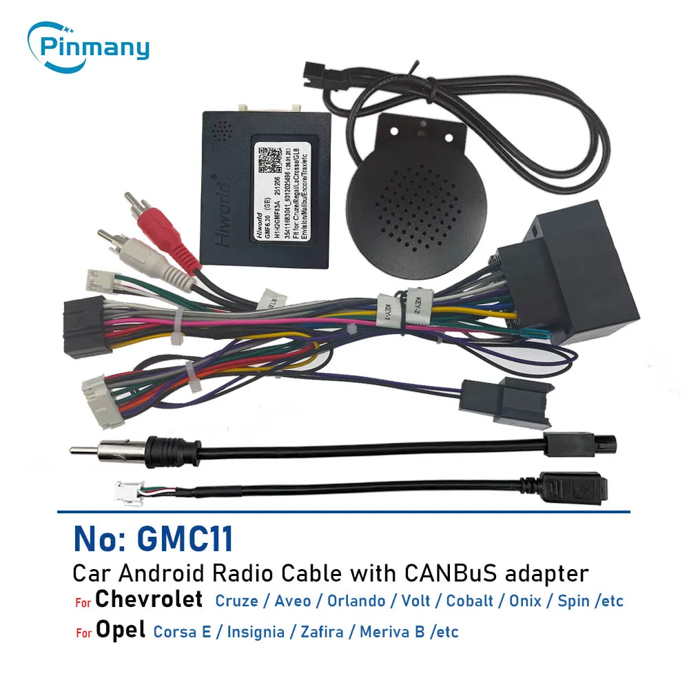 Car Radio Cable Wire Harness CANBus Decoder for Chevrolet Cruze Aveo Orlando Cobalt Onix Spin, for Opel Corsa E Insignia Meriva