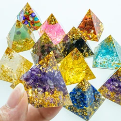 Pyramide de cristal de guérison Reiki en cristal naturel, générateur d'énergie de résine Chakra, Quartz Atterrissant, outil de méditation, décoration d'intérieur