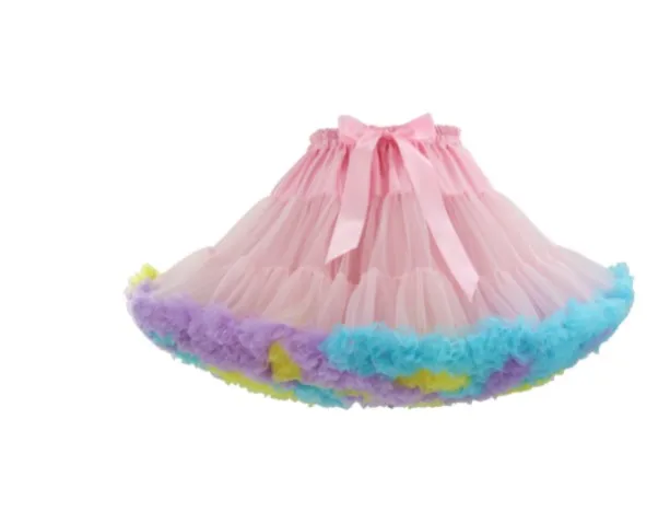 

New Short Tulle Petticoat Dress Girls Skirt Petticoat Tutu Lolita Faldas Cupcake Dress Multi Color EE102