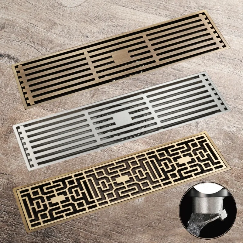 

300 * 80Mm stainless steel strip long floor drain bathroom large displacement deodorant floor drain middle drainage