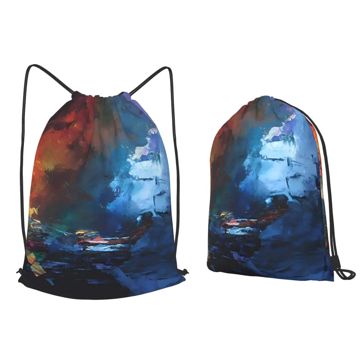 Paint Life Aesthetic Landscapes Backpacks Casual Drawstring Bundle Pocket Sports Bag Book Bags for Travel School