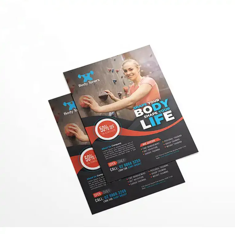 100/200pcs size A5 A6 Custom Leaflet Flyers Printing Services Outdoor Advertising Manua Printing Poster