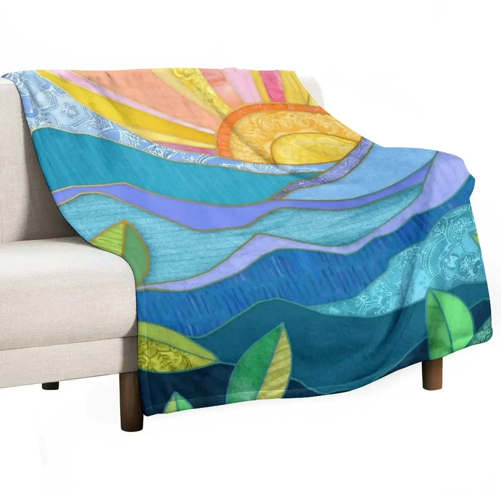 

Sunset Through The Leaves Throw Blanket Decoratives Soft Beds Bed Fashionable for sofa Blankets
