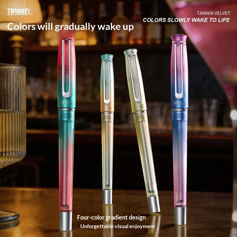 TANOOCI Cocktail Series 0.5mm Gel Ink Pen,No Smear Fast Drying Fine Point Pen With Metal Grip,Cute Gradient Barrel Pen For Plan