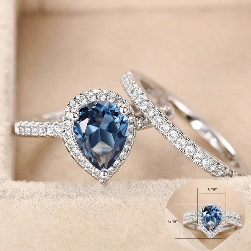 

Apaison Fashion High Carbon Diamond Rings Jewelry For Womens Wedding Engagement Anniversary Female Gifts