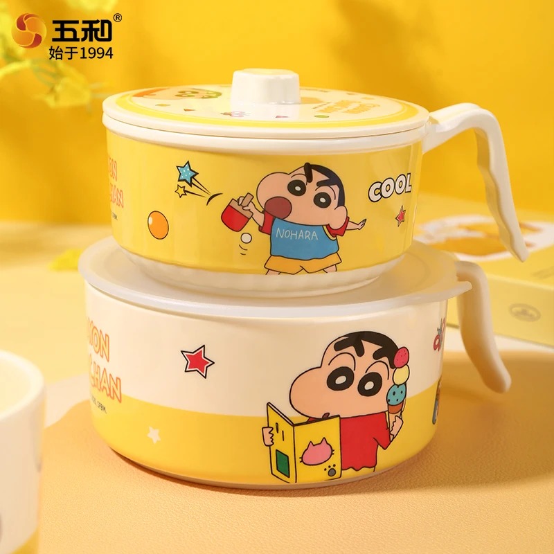 Crayon Shin-chan Geschirr, Lebensmittelqualität, Anti-Fall, hitzebeständig, Speiseteller, für Kinder, Cartoon-Schüssel, Wasserbecher, Anime-Ware, Geschenk