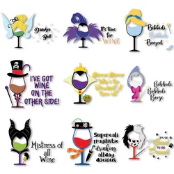 Princess Villians Wine Designs Iron on transfers DTF Print Heat Press Stickers for Clothes