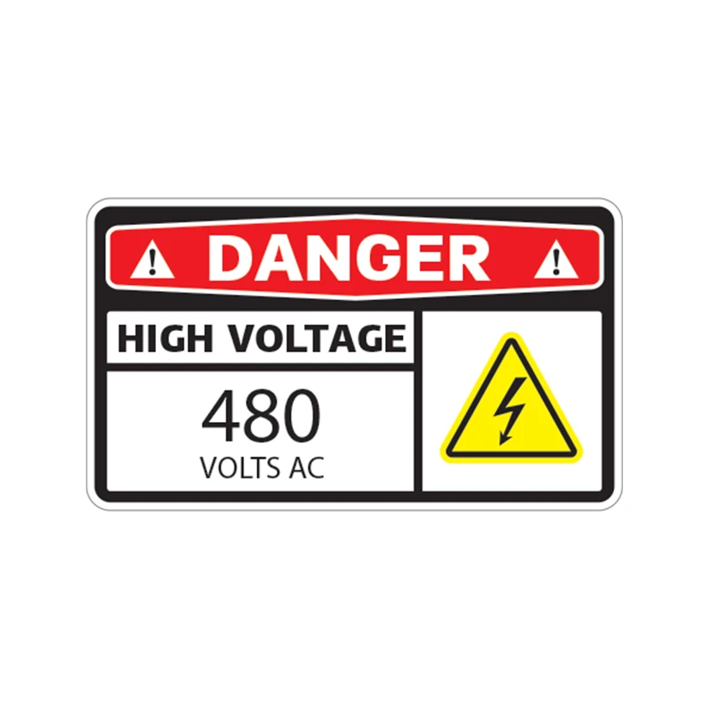 S62328# Danger High Voltage 220-240 Volts Ac Car Sticker Waterproof Vinyl Decal Car Accessories Decor Pegatinas Para Coche