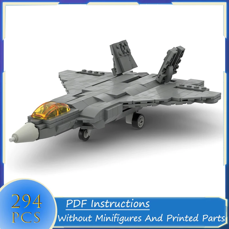 WW2 Military Weaponry Series F-22 Raptor V2 Fighter Building Block High-Tech Aircraft Model Creative Bricks Toys for  Gifts