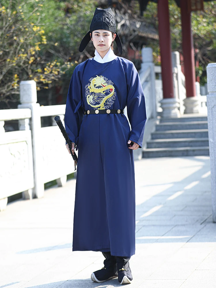 elegant-embroidered-hanfu-emperor-dragon-robe-round-neck-men's-fashionable-traditional-chinese-clothing-bold-heavy-work-style