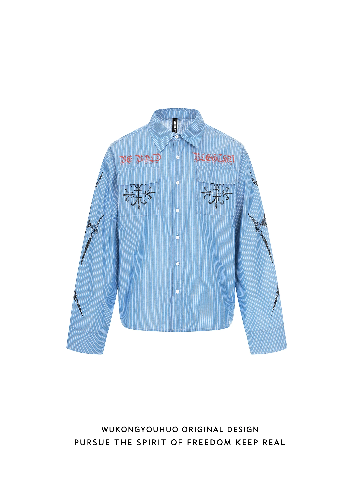 

Мужская свободная рубашка в полоску, готический ретро-стиль, американский тренд, весенняя коллекция, брендовая, для пар, молодежная, из 100% хлопка