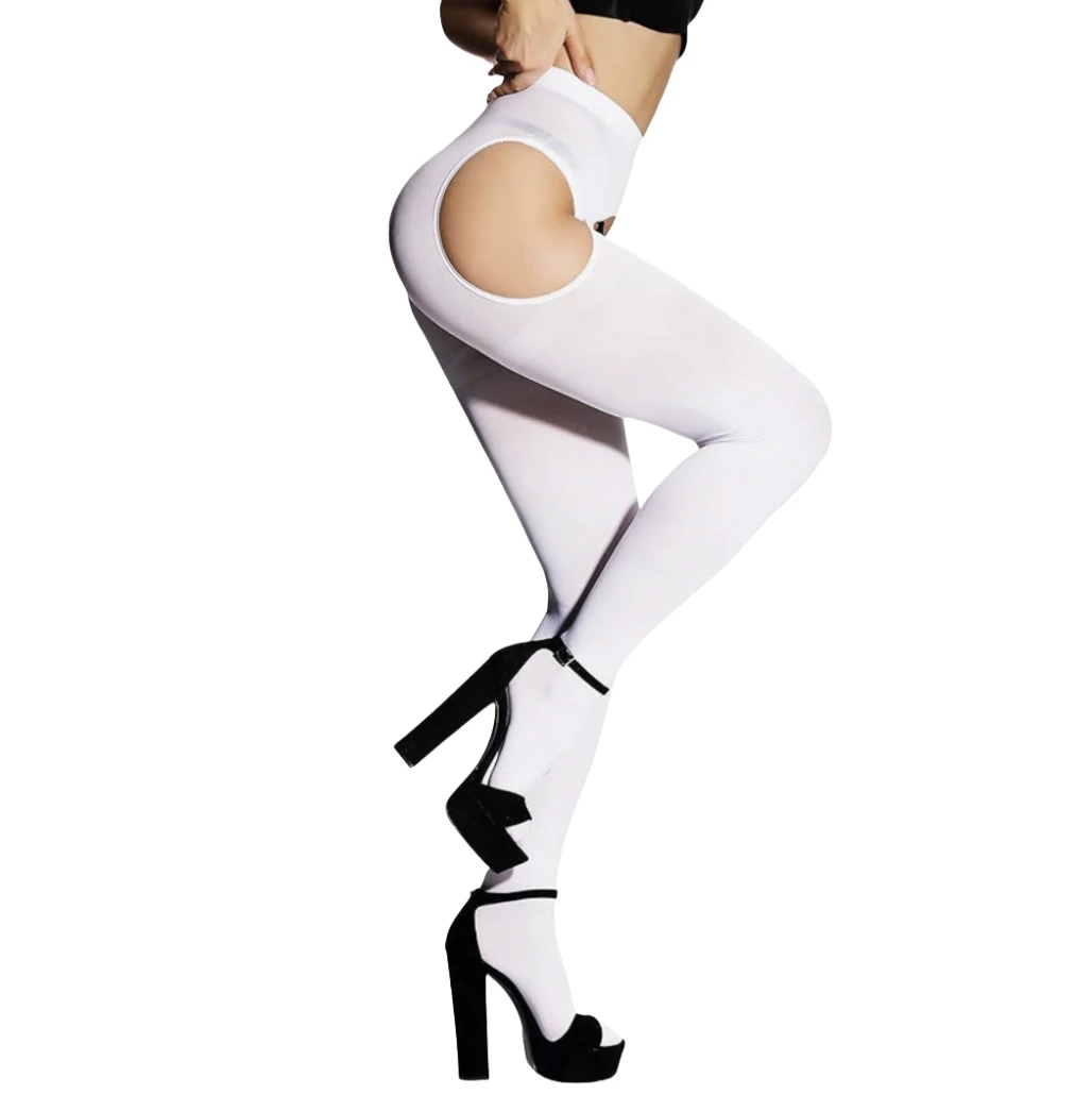 Newest Sexy Crotchless Pantyhose Black White Red Legging Warm Velvet Bodystockings for Women Lady Gifts