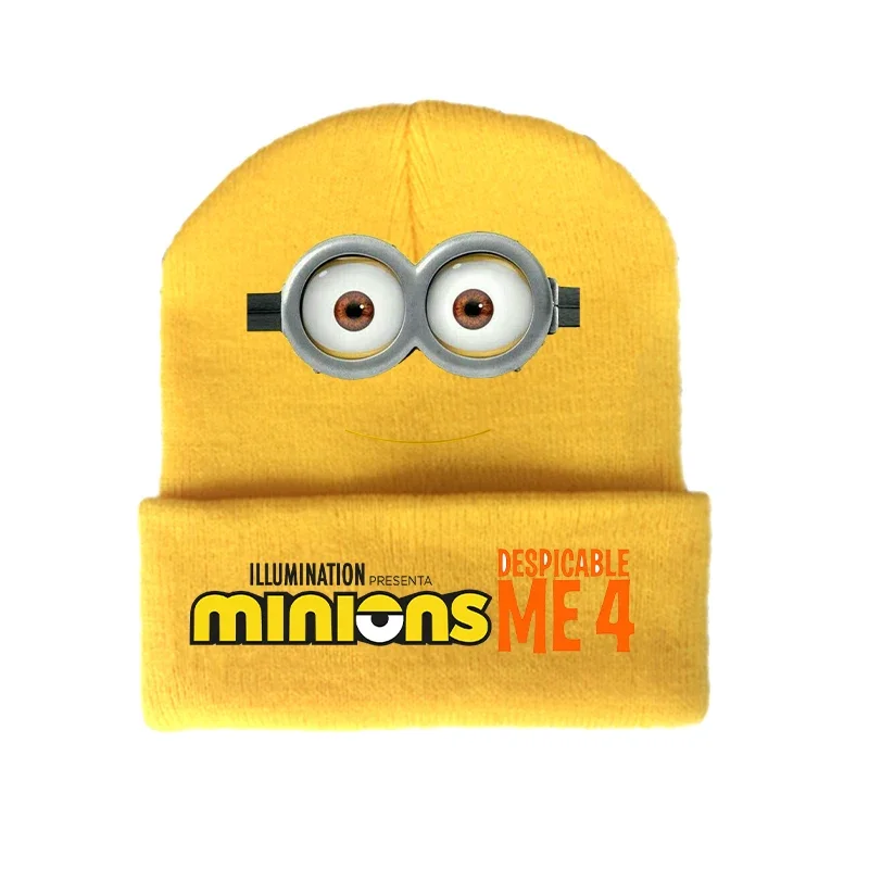 Despicable Mes Minionss Childern Knitted Hat Game Cartoon Cute Beanie Outdoor Casual Warm Vogue Hundred Take Cap Anime Kids Gift