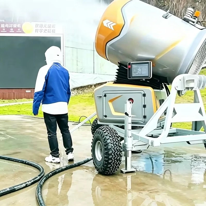 Outdoor Ski Resort Smart Snow Making Machine Powder Generator Automatic Snow Cannon Fan Maker Shed