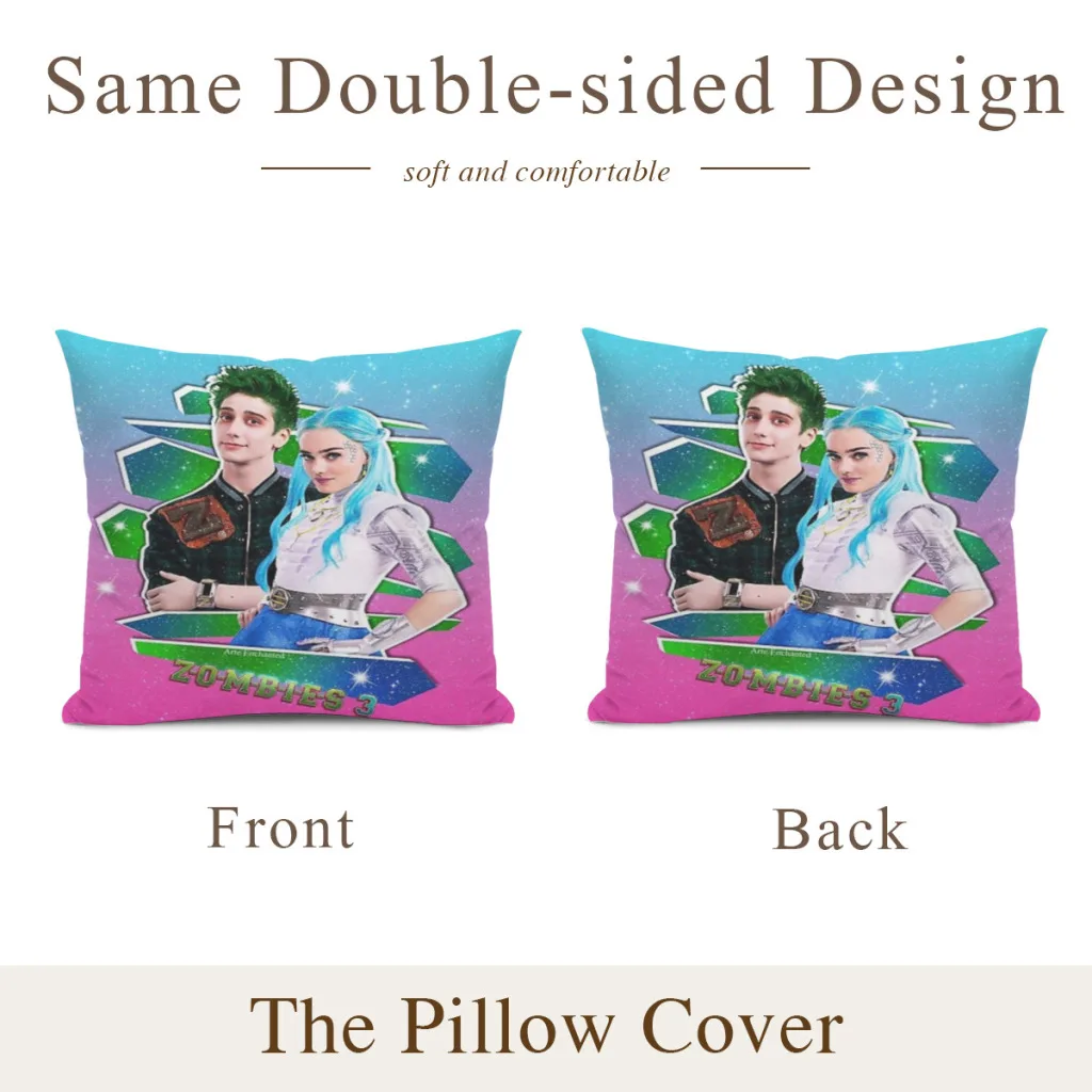 Zombies 3 -Zed and Addison - Galaxy Love Glitter Pillowcase Cushions Cover Cushions Home Decoration Pillows For Sofa