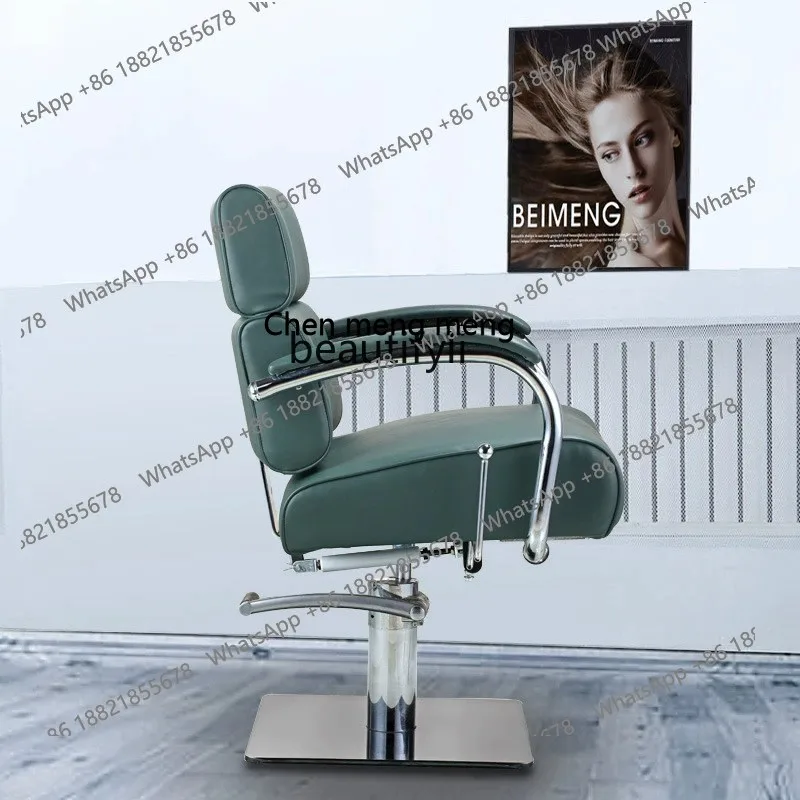 X  X Barber Salon Chair Hair Salon Cosmetic Chair for Hair Salon Oil Pressure  Can Be Put down Rotating Stainless Steel Barber
