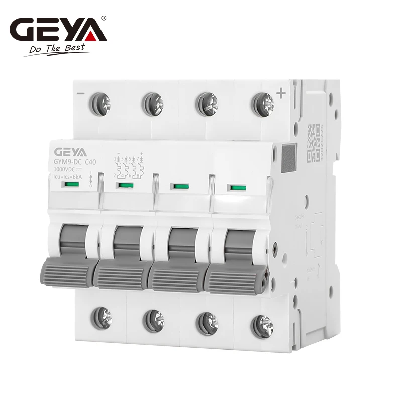 GEYA MCB DC 1000V MCB Mini Circuit Breaker DC 6A 10A 16A 20A 25A 32A 40A 50A 63A 4 Poles IEC60947