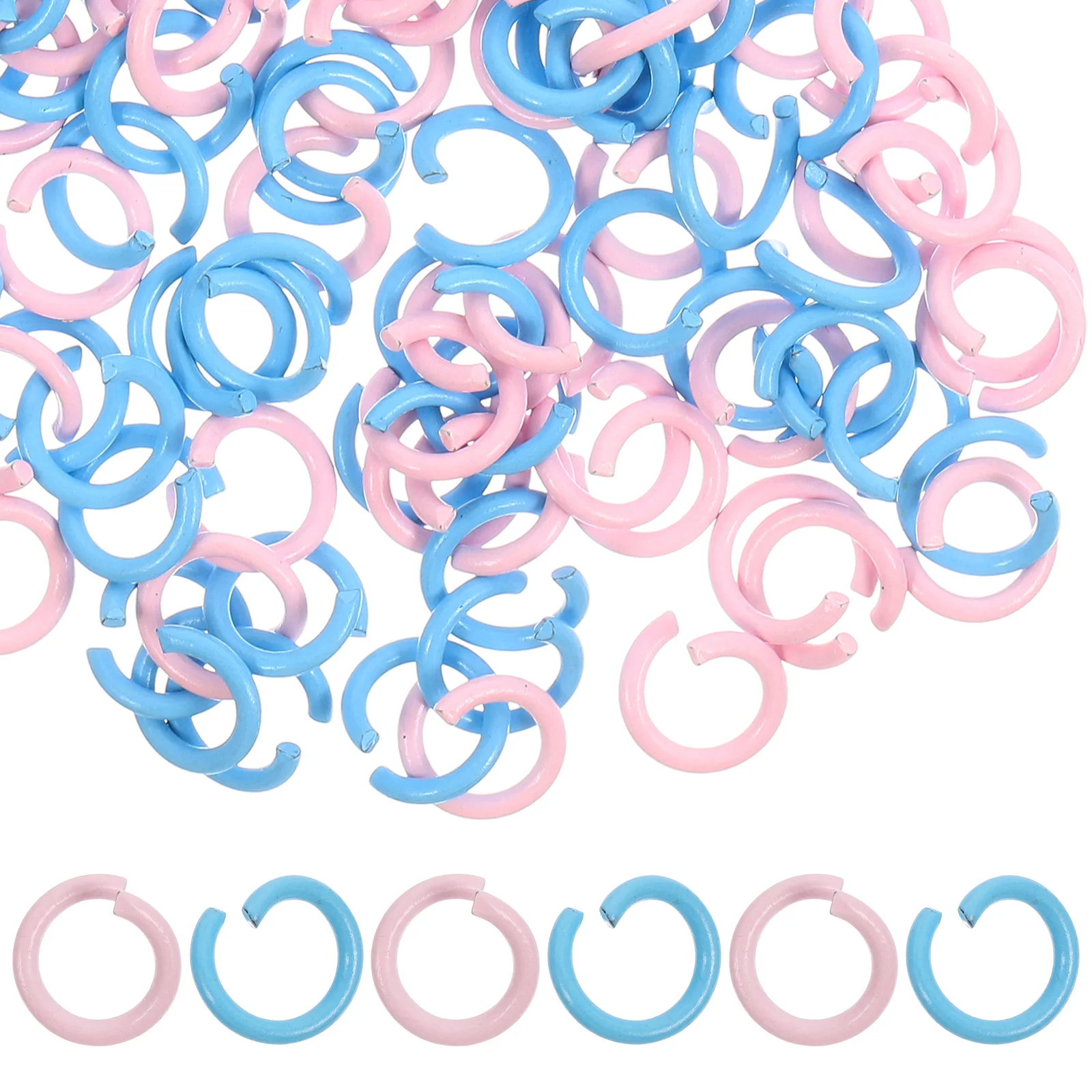 

100 Pcs Colorful Metal Opening Ring Jewelry Connecting Rings Connector Jump