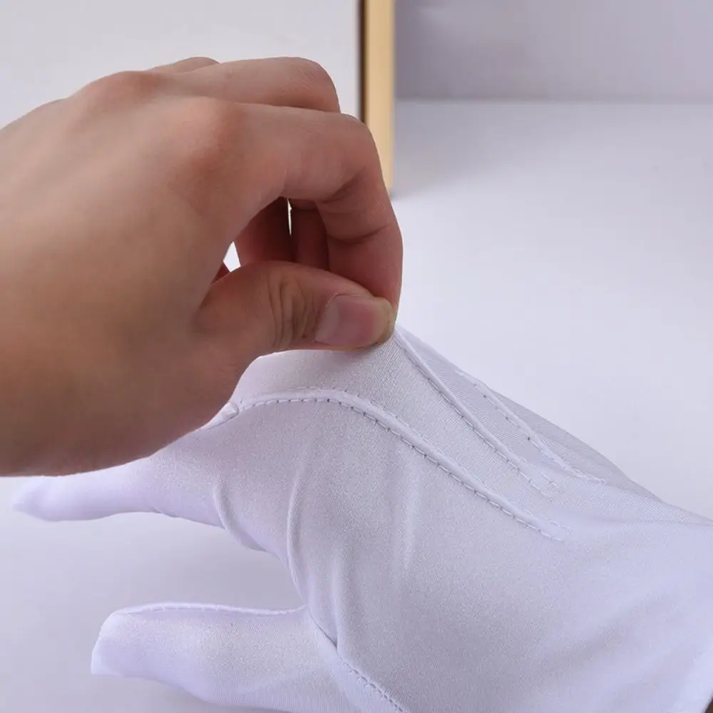 

New Soft White Cotton Gloves Hand Moisturising Thin Formal Cotton Gloves Etiquette Jewelry Inspection Driving Gloves