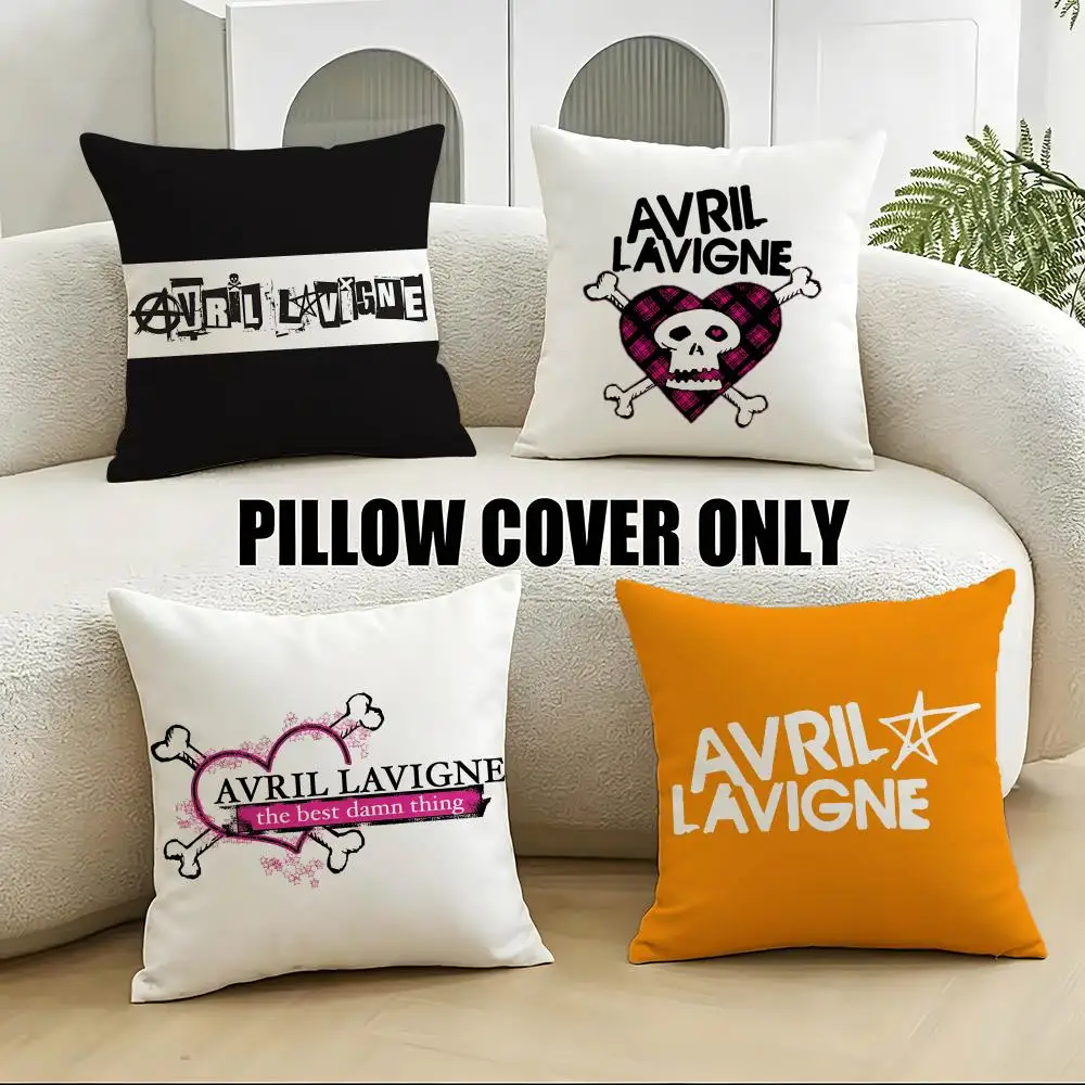 Punk A-Avril LavigneS Kissenbezug, 4 Stück, weiche Plüsch-Kissenbezüge, 40 x 40, 45 x 45 cm, für Sofa, Schlafzimmer