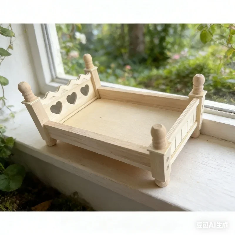 Assembled Small Wooden Bed Newborn Photography Props Baby Studio Photo Posing Furniture Decoration Photo Shoot Accessory Kit