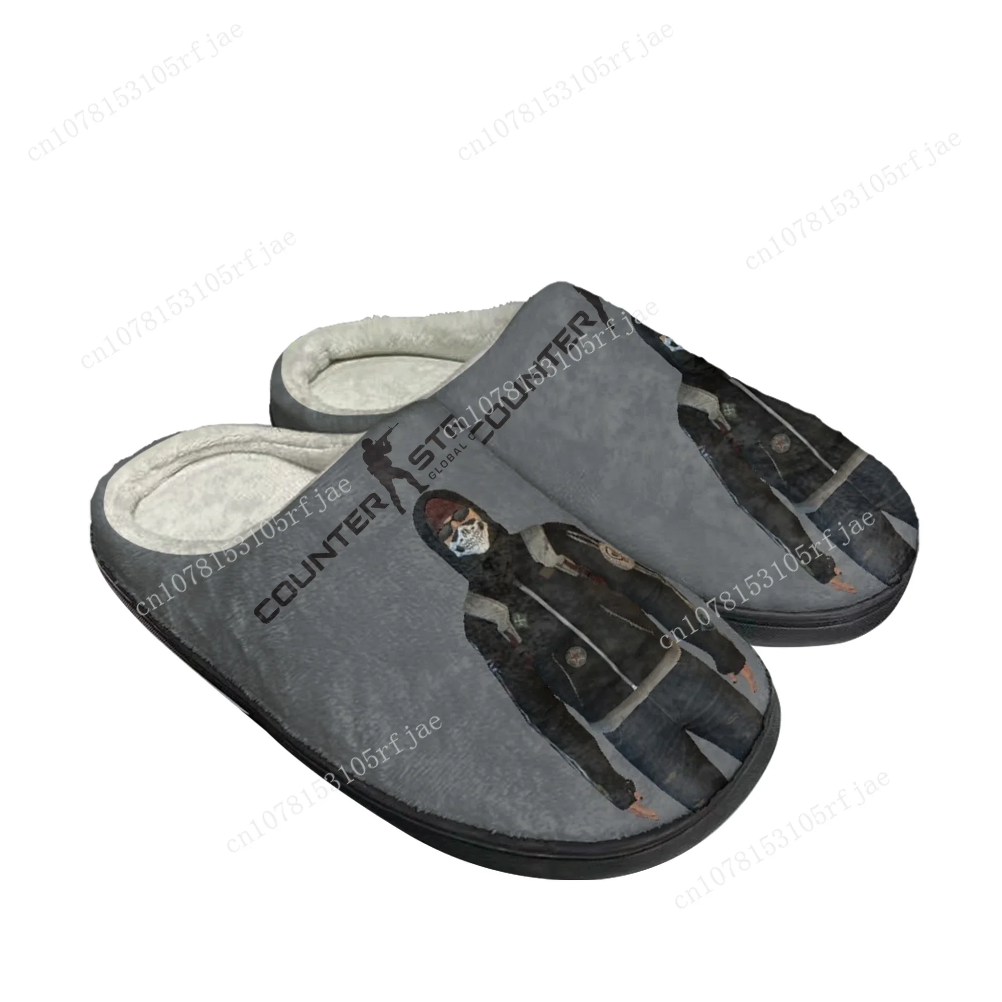 

Cartoon Game Counter Strike Global Offensive Home Slippers Mens Womens Plush Bedroom Casual Keep Warm Shoes Tailor Made Slipper