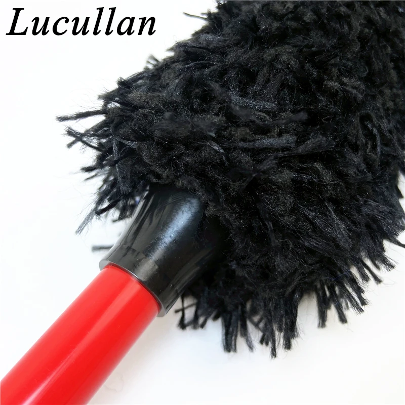 Lucullan Microfiber Rim Brush 2-Piece Kit Wheel Woolies Car Detailing Tools For Spokes,Brake, Grills