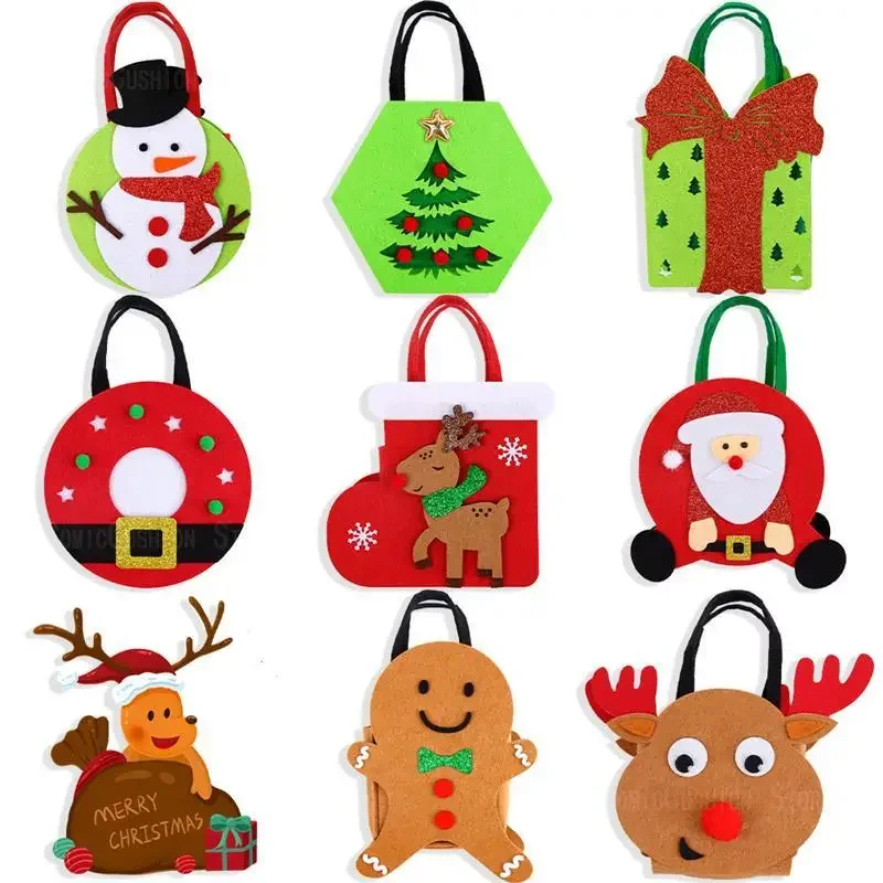 Christmas Apple Tote  Children's Candy Gift Bag Christmas Eve Party Elk Santa Gift