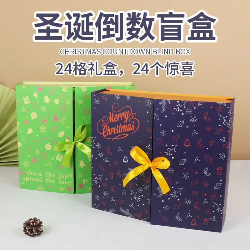 

Custom. Countdown Calendar Box-Border Ribbon Box Double Open in Stoc