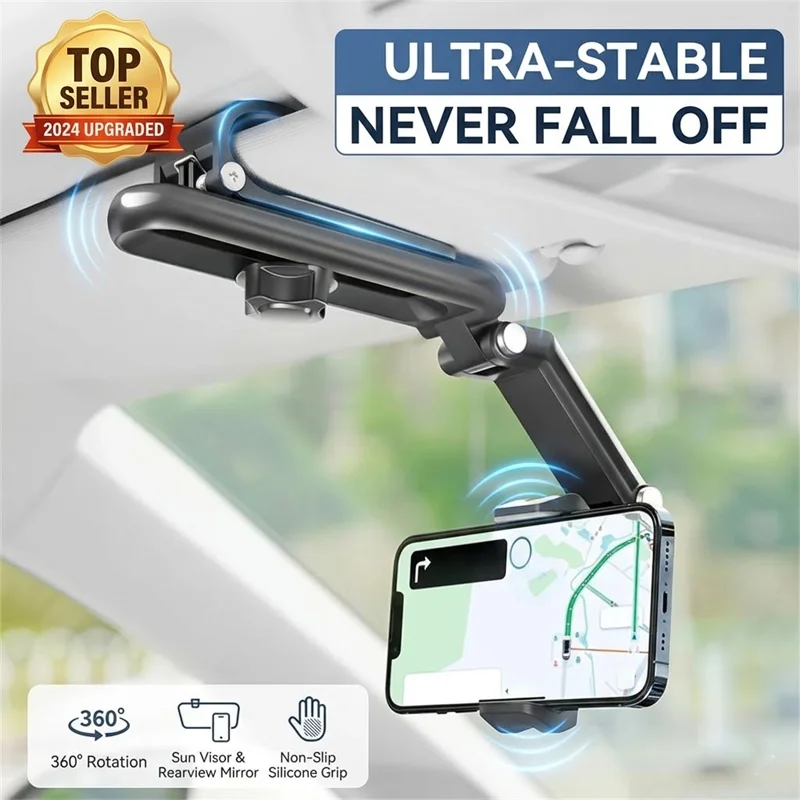 Car Sun Visor Navigation Mobile Phone Holder Universal Freely Adjustable Direct View Holder for Smartphone Car Supplies