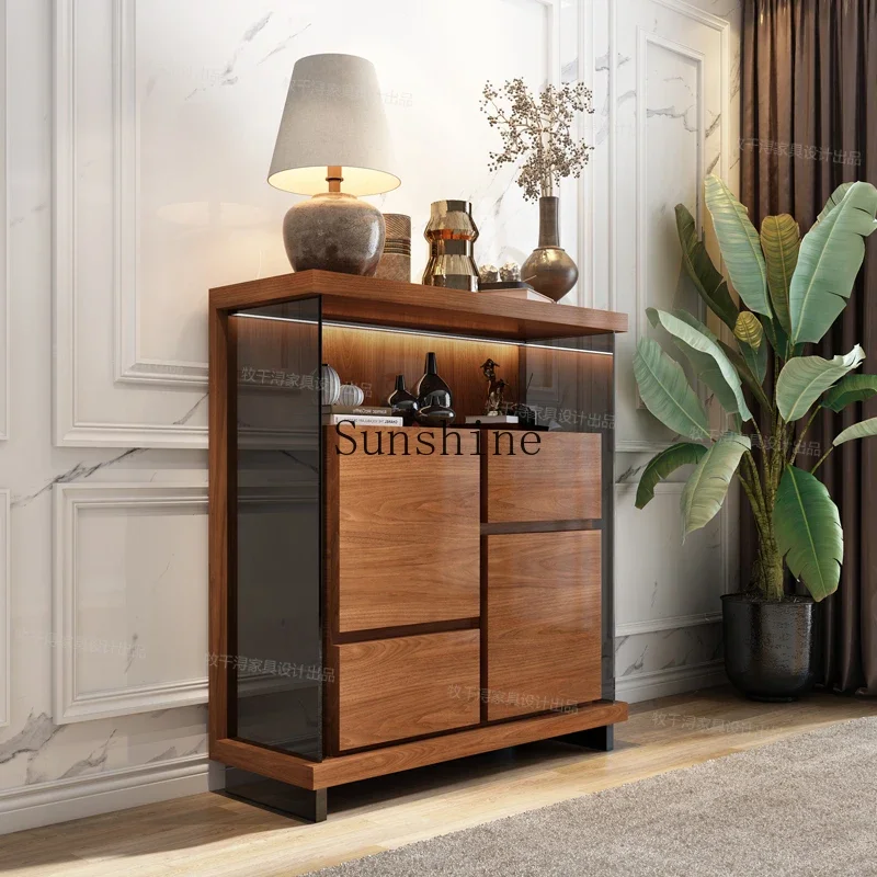 

French retro villa living room corridor aisle multi-functional decoration solid wood porch locker FT