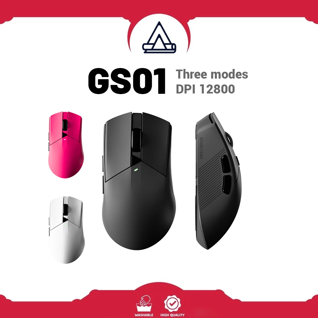 EWEADN GS01 ratón inalámbrico de tres modos ligero juego de deportes electrónicos 12800DPI ordenador con cable Oficina FPS CSGO MOBA