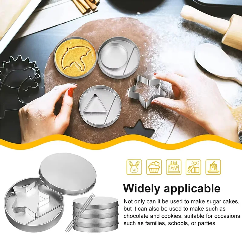 4 Different Shapes Of Cookie Molds 4 Mold Boxes Stainless Steel Star Parents Cookie Molds Candy Kit DIY Baking Cake Molds