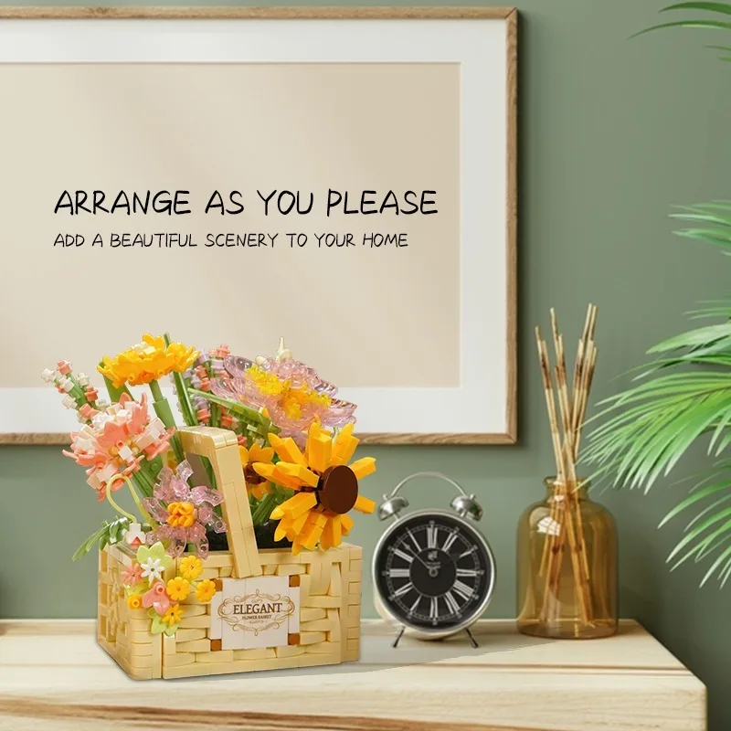 Heart Of Sunshine Handheld Flower Basket Style + Light-Up Building Blocks