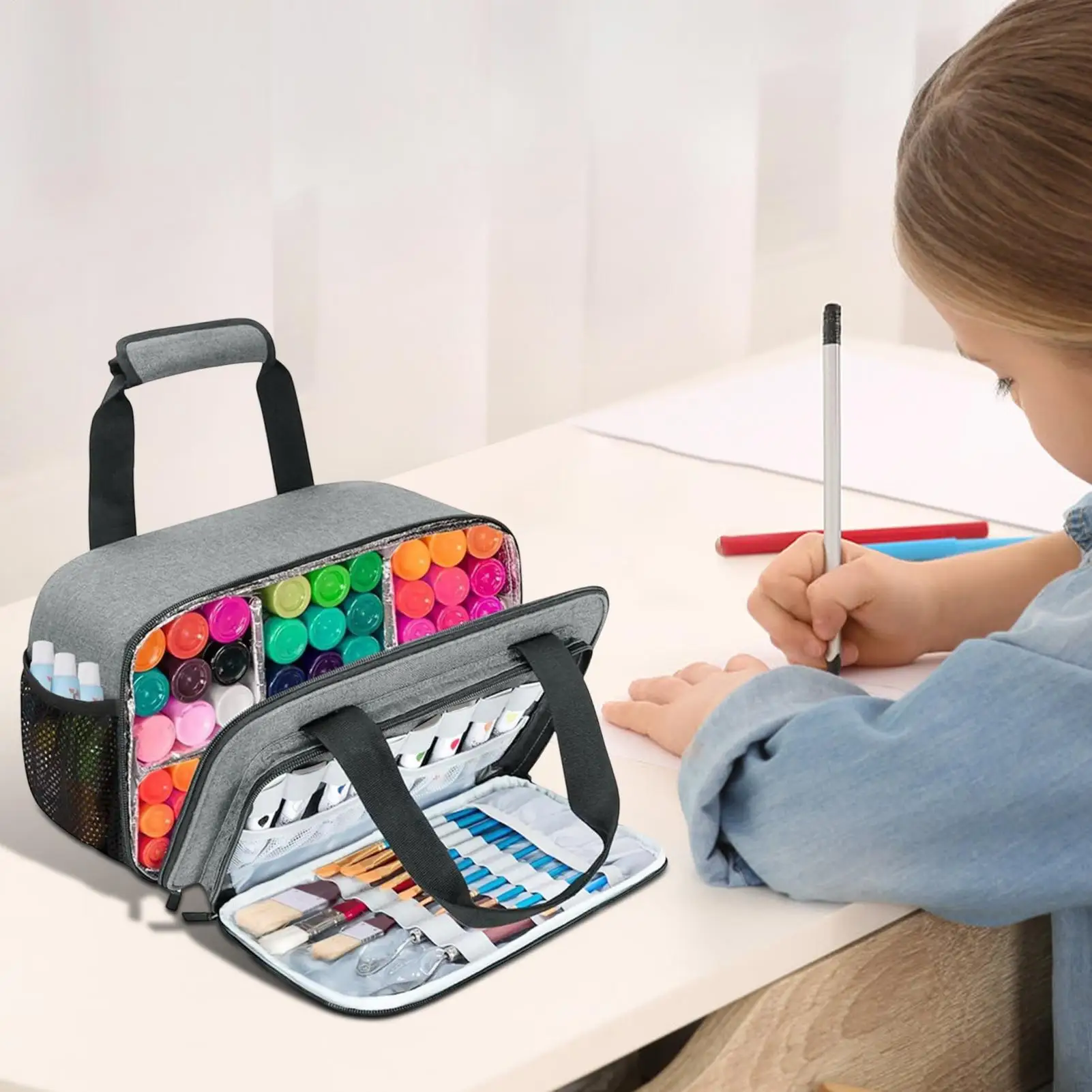 

Art Tote Bag Art Supply Storage Organizer Craft Bag Paint Holder Case Large Capacity For Painting Accessories Craft Supplies