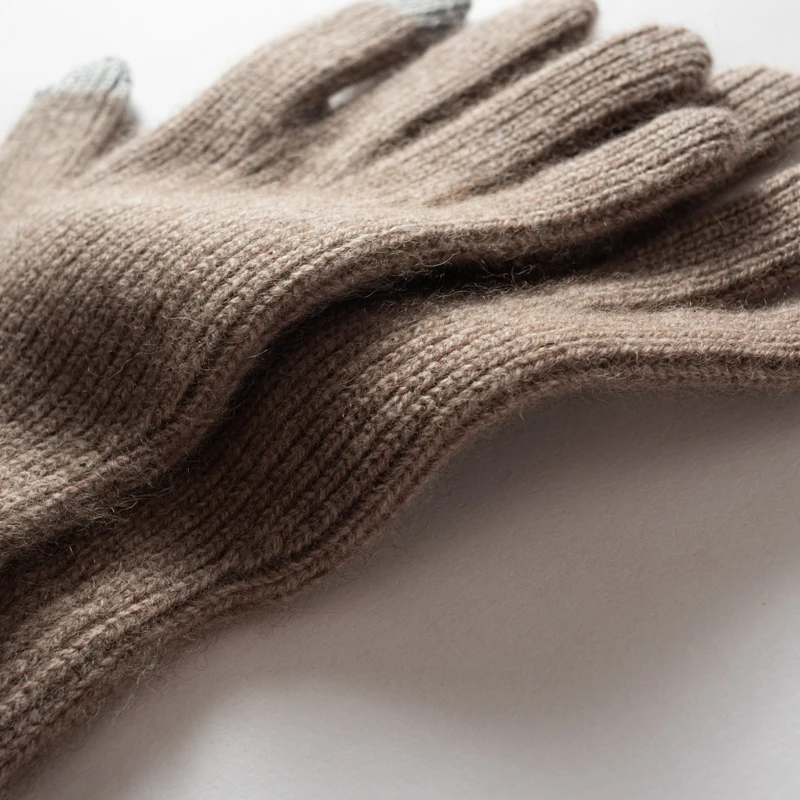 MERRILAMB Herbst Winter Handschuhe Frauen Hohe Qualität Kaschmir Stricken Weiche Warme Touchscreen Fäustlinge Stretch Solide Volle Finger Guantes – Detail 21