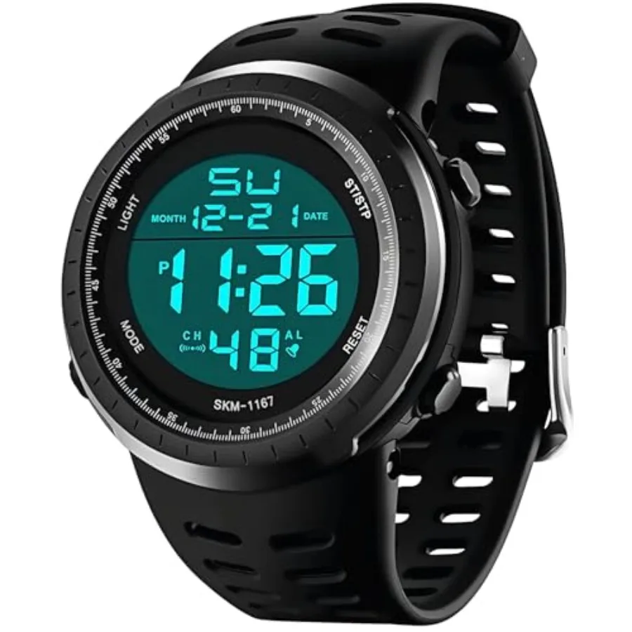 

LYMFHCH Men's Digital Watch, Sports Waterproof Military Watches for Men LED Casual Stopwatch Alarm Tactical Army Watch