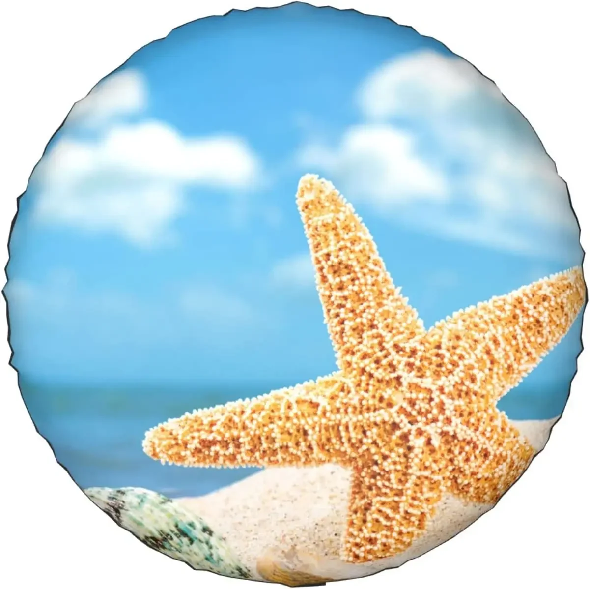 Spare Tire Cover Universal Portable Tires Cover Beach Starfish Blue Sky Car Tire Cover Wheel Protector Weatherproof and