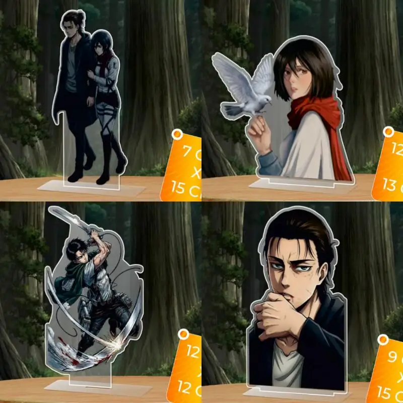 Acrylic Standee for Attack On Titan Eren Yeager Mikasa Ackerman Anime Character Desktop Decoration Acrylic Standing Plates
