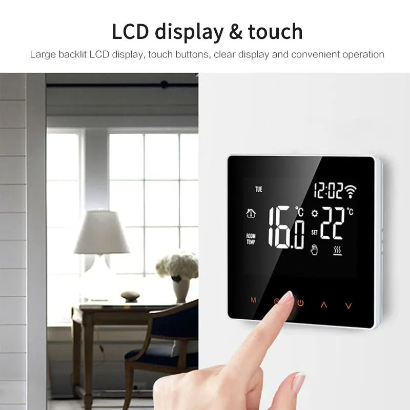 Thermostat intelligent WiFi, chauffage au sol électrique, eau, gaz, bomicrophone, télécommande de température, fonctionne avec Tuya Smart Andrea Alexa Google