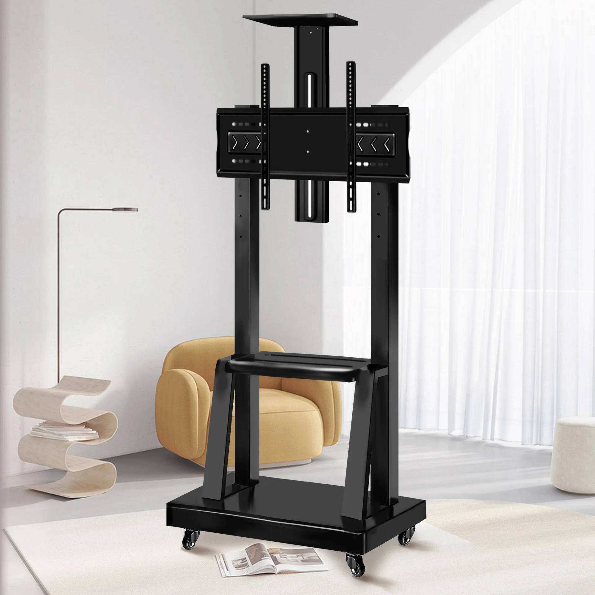 

TV mobile bracket LCD TV floor cart bracket all-in-one machine, the display screen can be moved